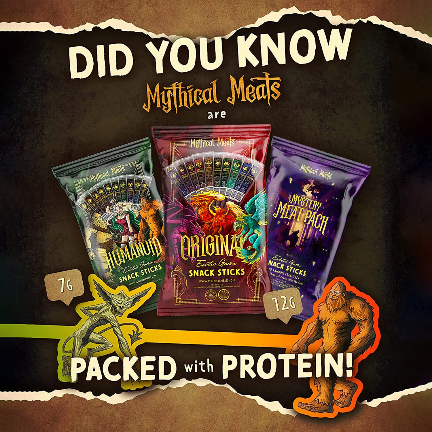 Mythical Meats sliced sticks on plate as serving suggestion and snack benefit
