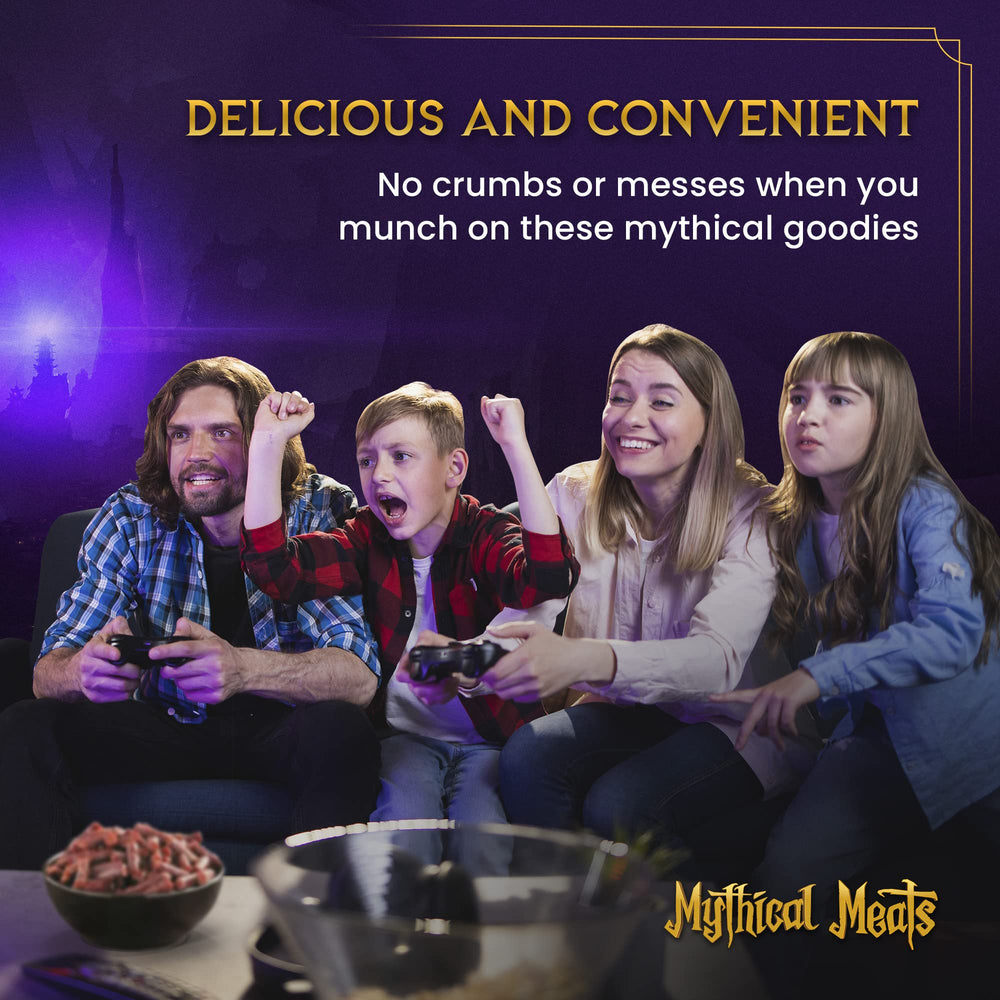 Mythical Meats stick held in hand showing size and portion convenience