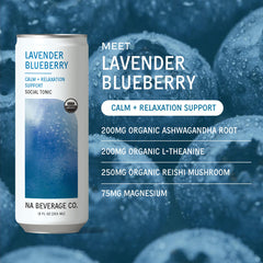 NA Beverage can close-up label highlighting botanical ingredients and clean formula