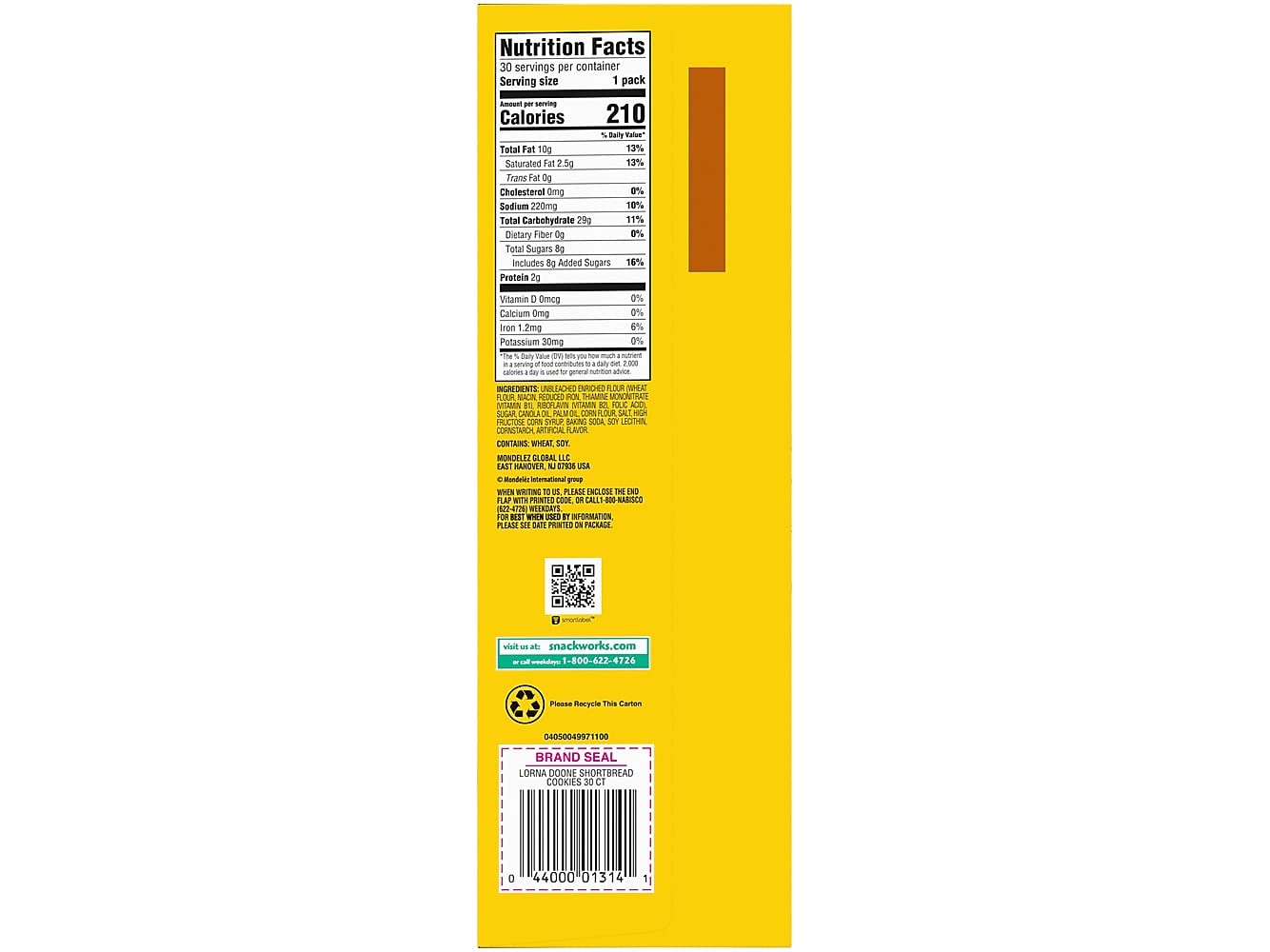 nabisco Lorna Doone next to a measuring tape illustrating cookie size and portion control
