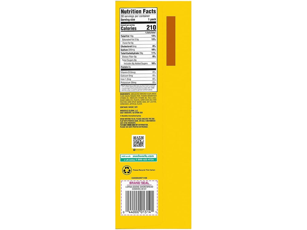 nabisco Lorna Doone next to a measuring tape illustrating cookie size and portion control