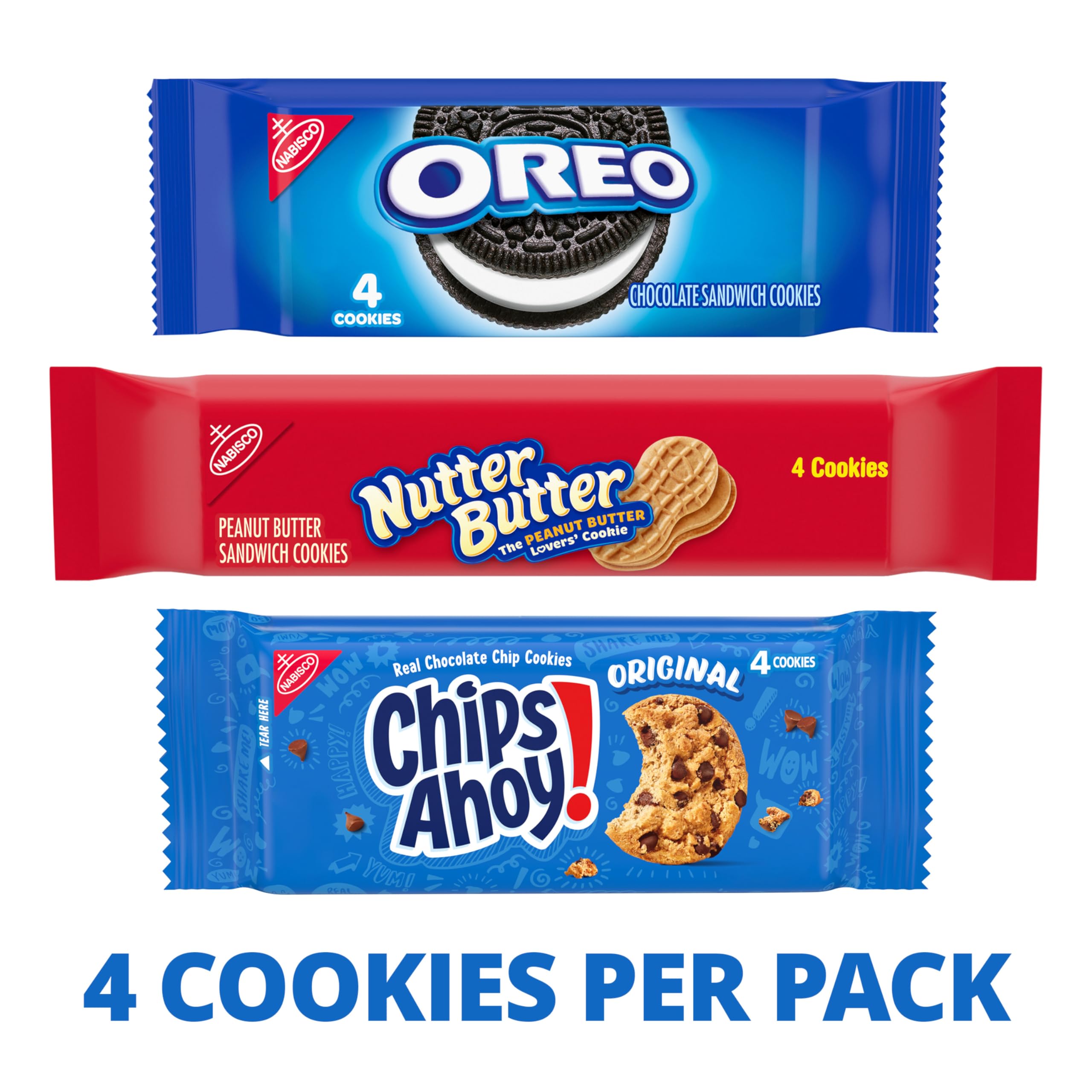 NABISCO close-up of OREO wafers showing creamy filling and real cocoa taste