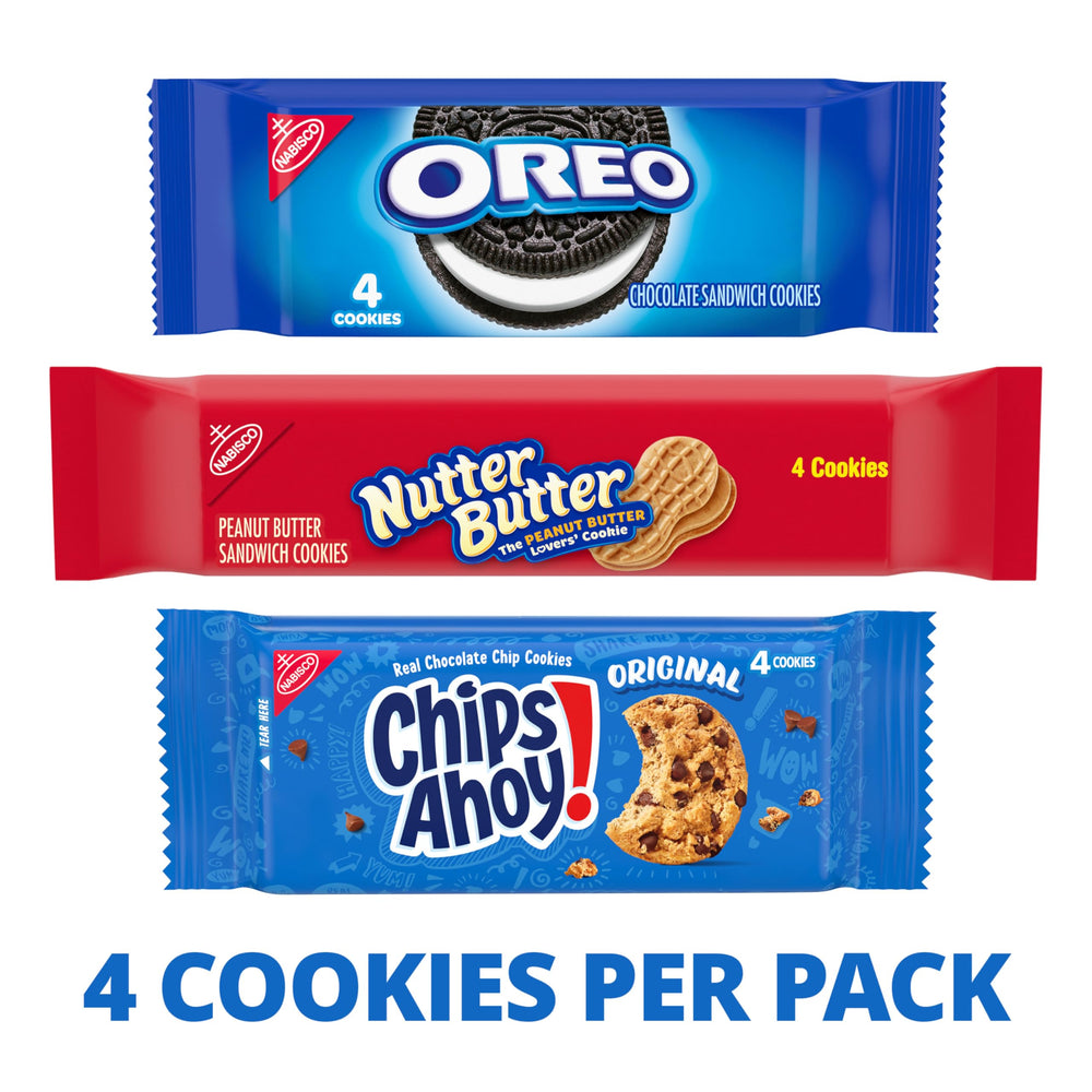 NABISCO close-up of OREO wafers showing creamy filling and real cocoa taste
