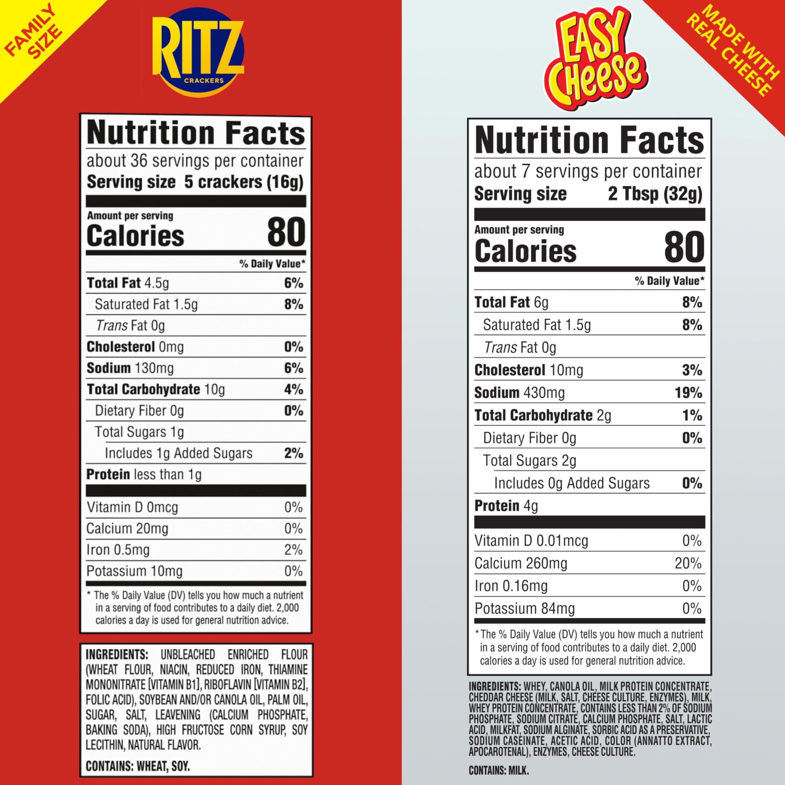 NABISCO RITZ opened individual sleeve showing fresh crackers and convenience