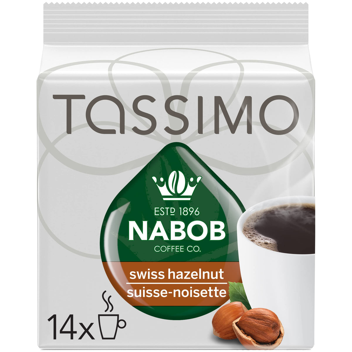 NABOB front packaging showing 14 T-Discs and product name highlighting convenience