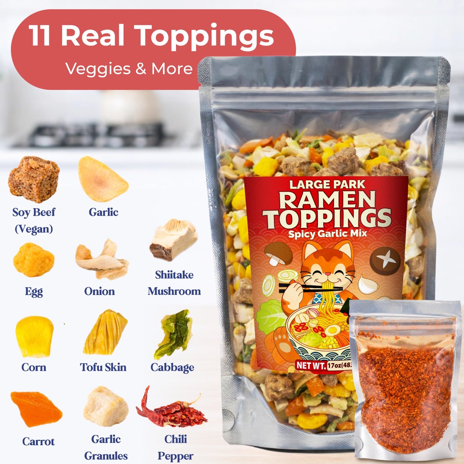 Nahasahr chili packet detail showing separate flakes for customizable spice