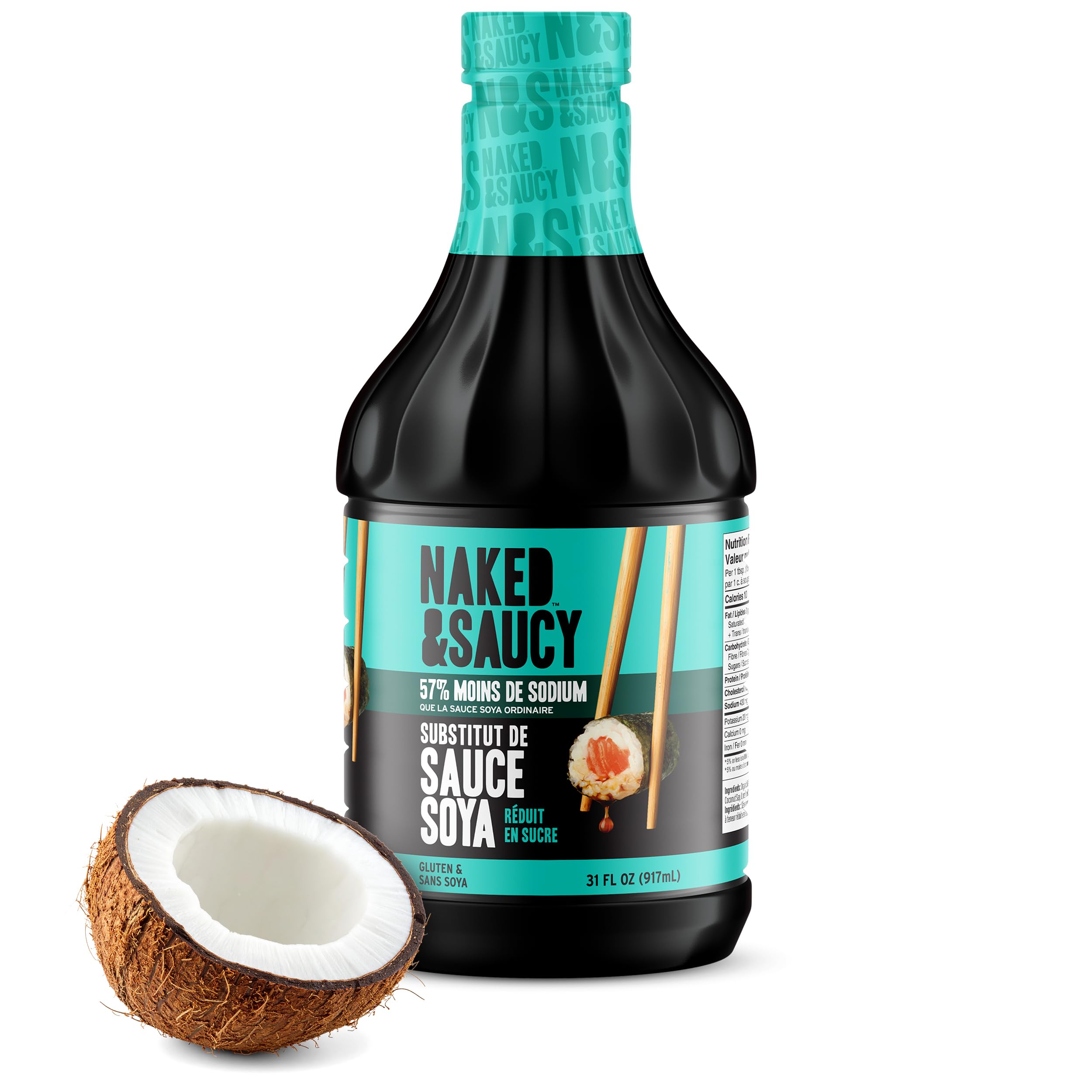 Naked & Saucy front bottle 31 oz showing full packaging and brand