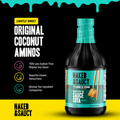 Naked & Saucy pouring into bowl to show smooth, flavorful pour