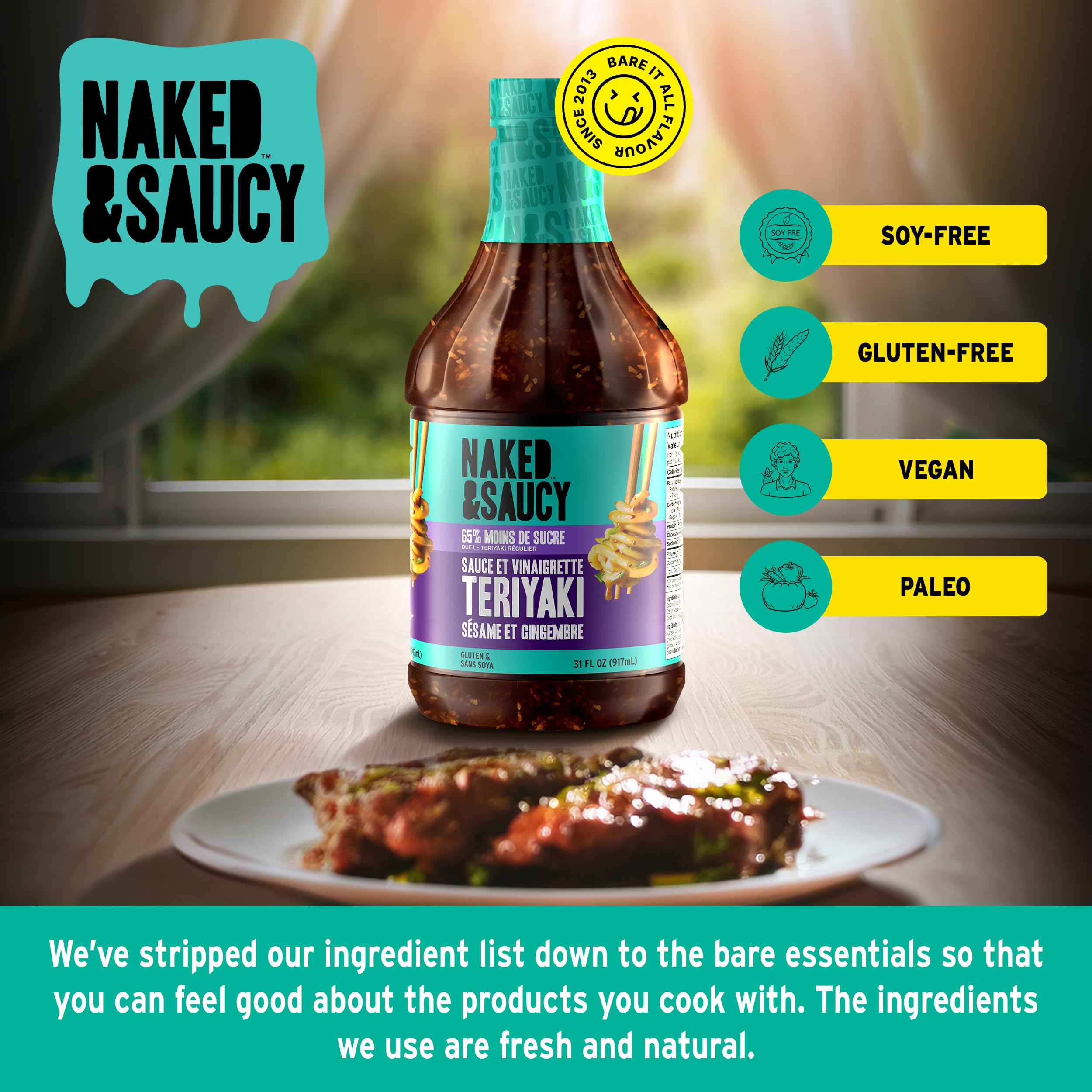 Close-up of Naked & Saucy sauce texture highlighting glossy consistency and richness