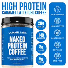 NAKED serving scoop of powder illustrating exact 20g protein portion per scoop