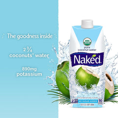 Naked nutrition label close-up showing potassium content and facts