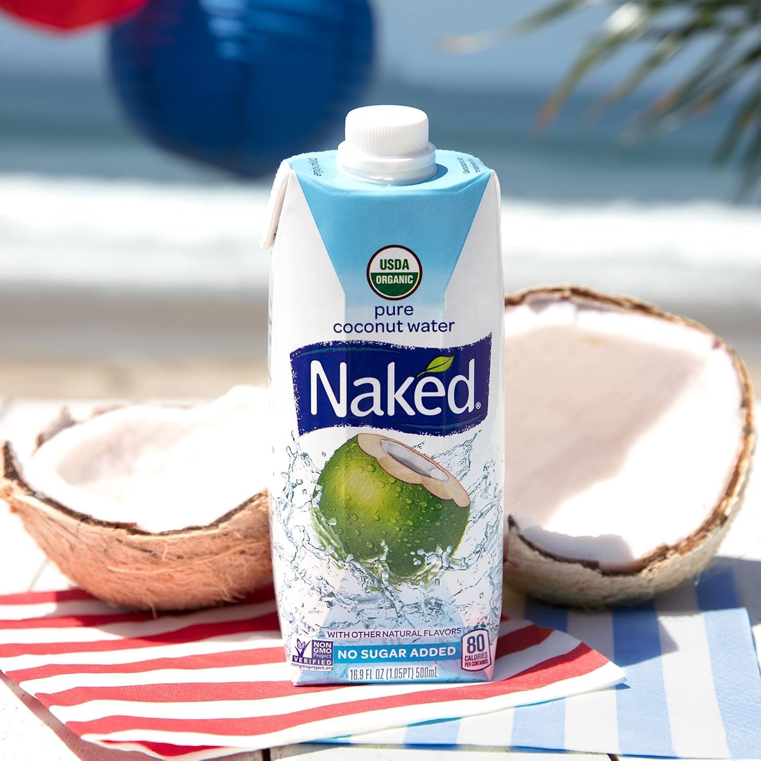 Naked clear glass with coconut water color and smooth texture benefit