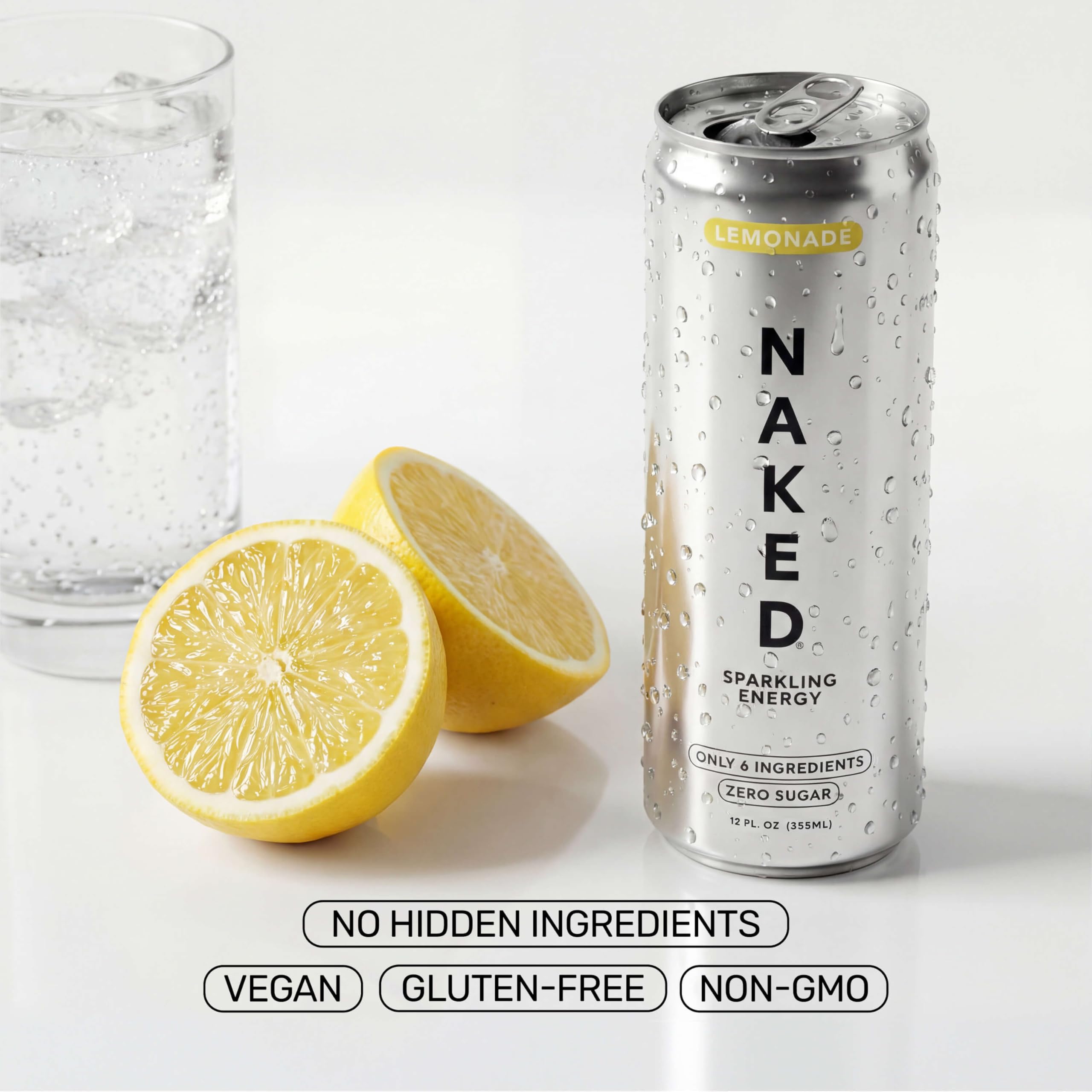 NAKED can held outdoors illustrating portable energy and convenience