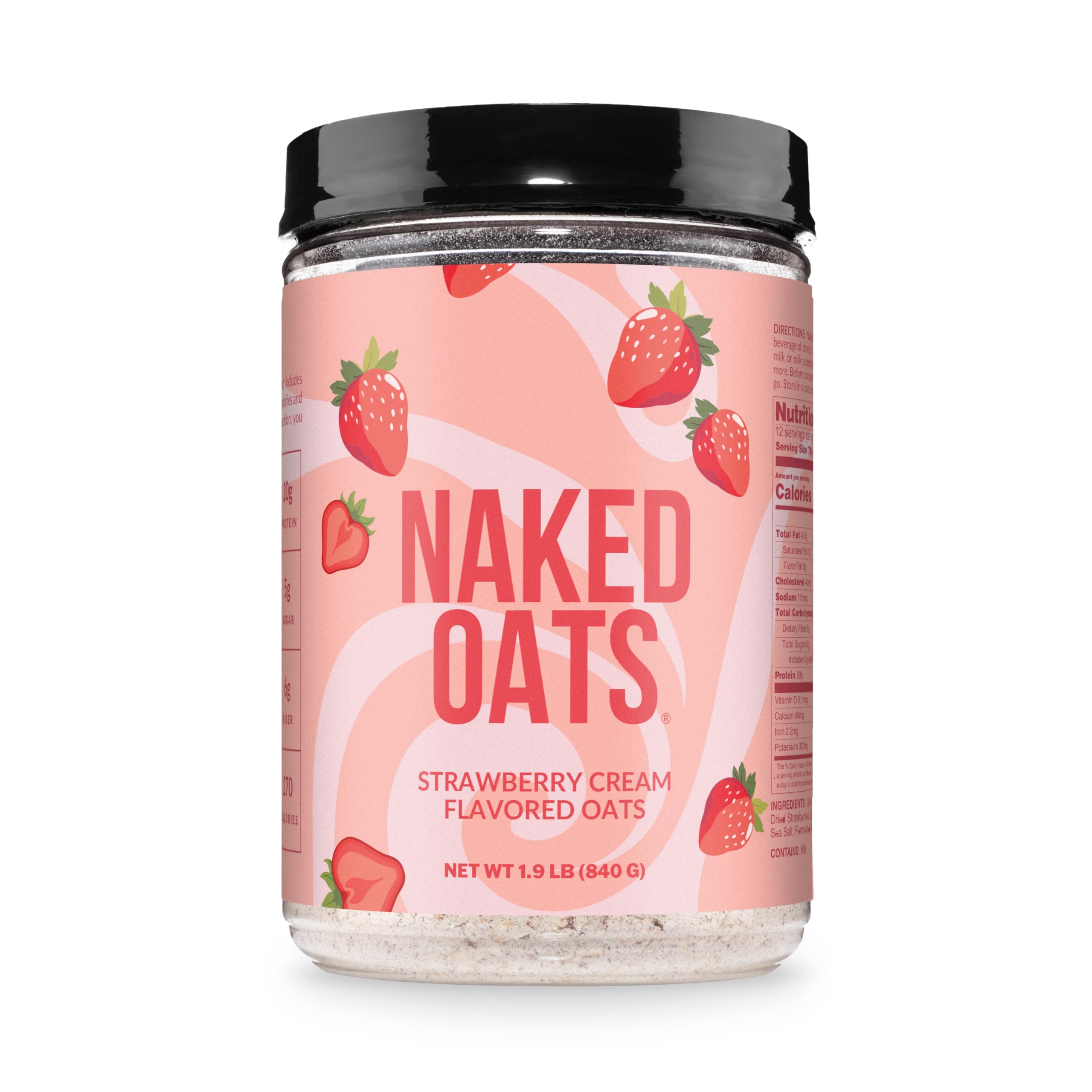 NAKED front packaging showing product name and servings, conveys convenience