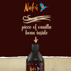 Naku close-up of vanilla bean piece showing natural texture and authenticity