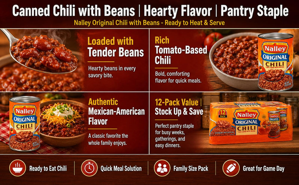 Nalley close-up of beans and rich tomato sauce highlighting hearty texture