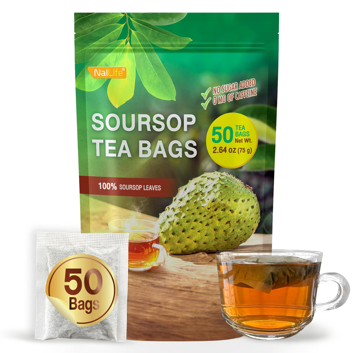 NalLife front packaging showing box and 50 tea bags for clarity