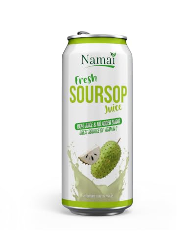 Namai front packaging view showing pure soursop juice and no added sugar benefit