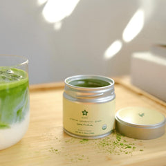 Nami Matcha latte in glass cup showcasing creamy, even blend