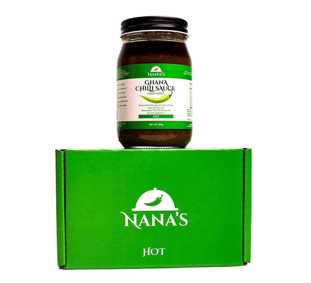 Nanas Kitchen front jar view showing label and resealable lid, invites bold flavor