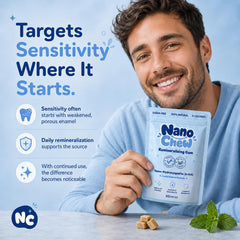 Assorted natural ingredients used in NanoChew showing transparency and clean benefits