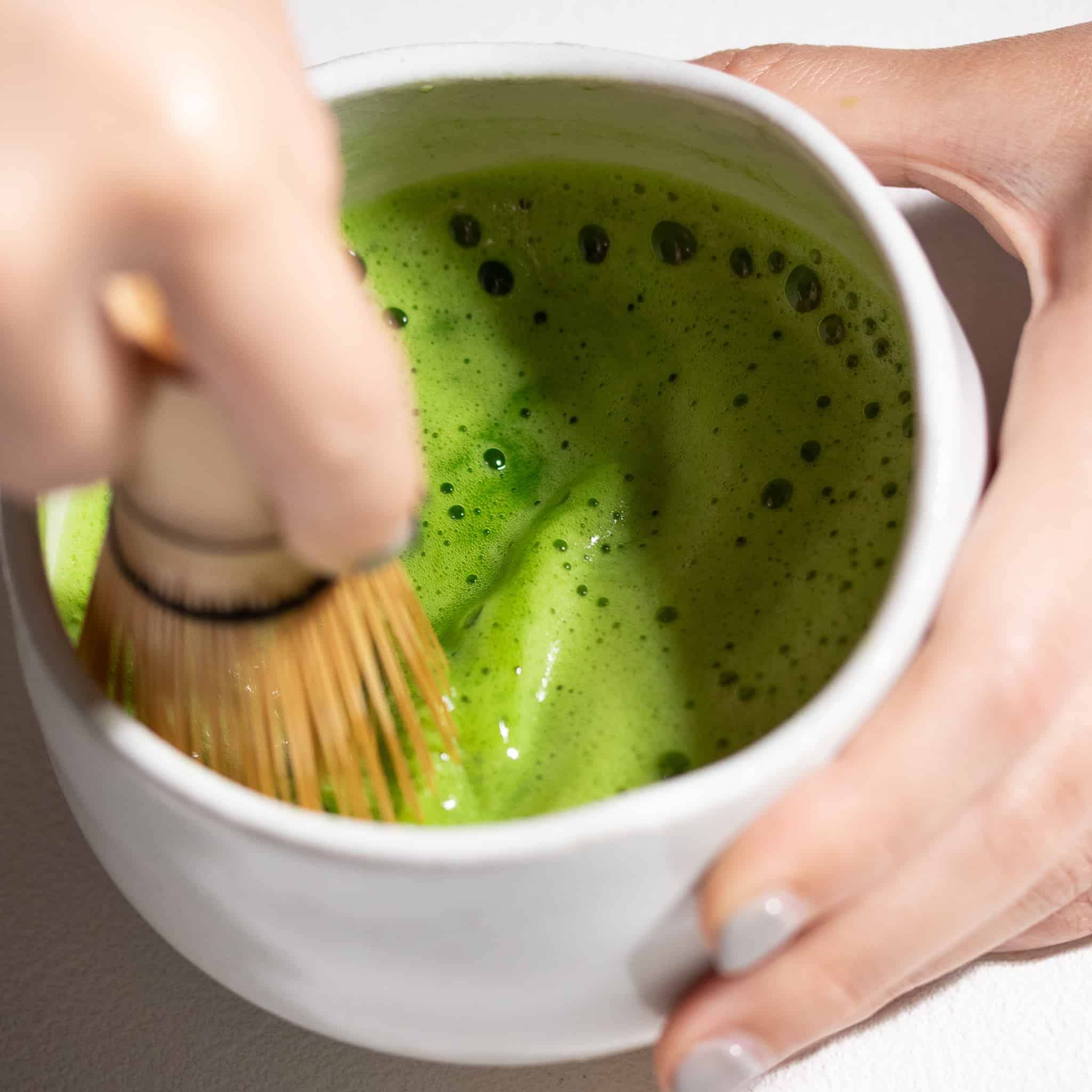 Naoki Matcha package label detail showcasing JAS organic mark and origin information
