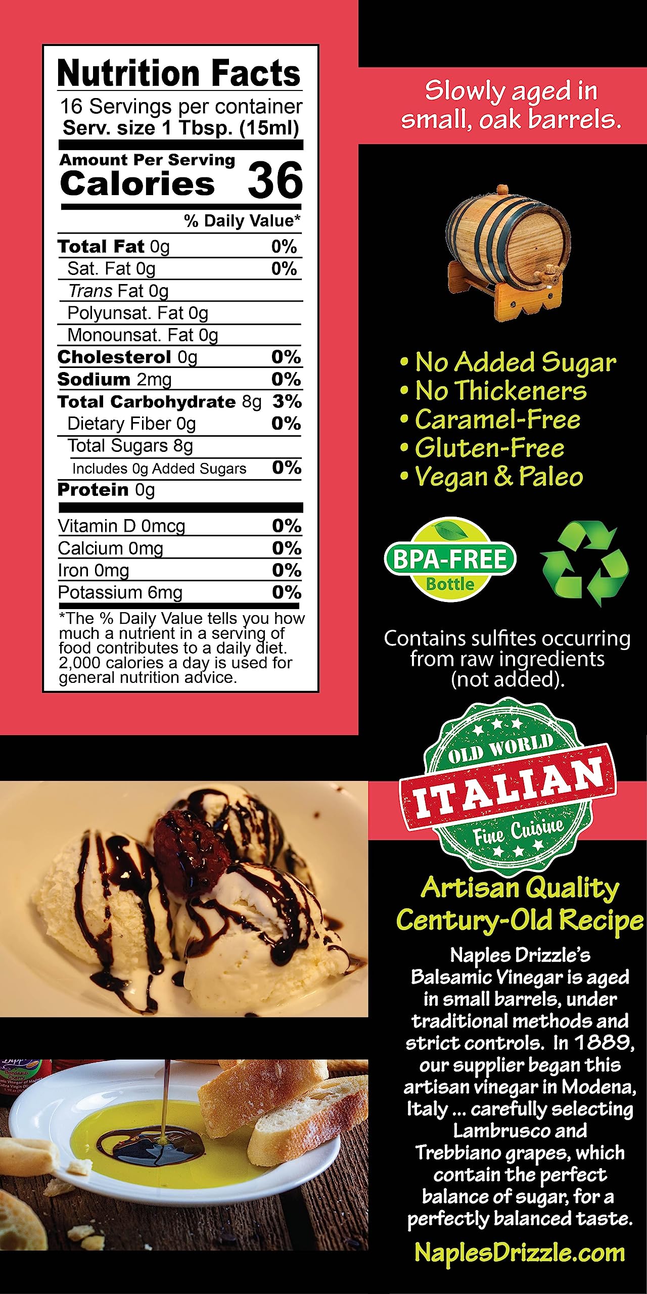 Naples Drizzle raspberry used as dessert garnish adding fruity finish and flair