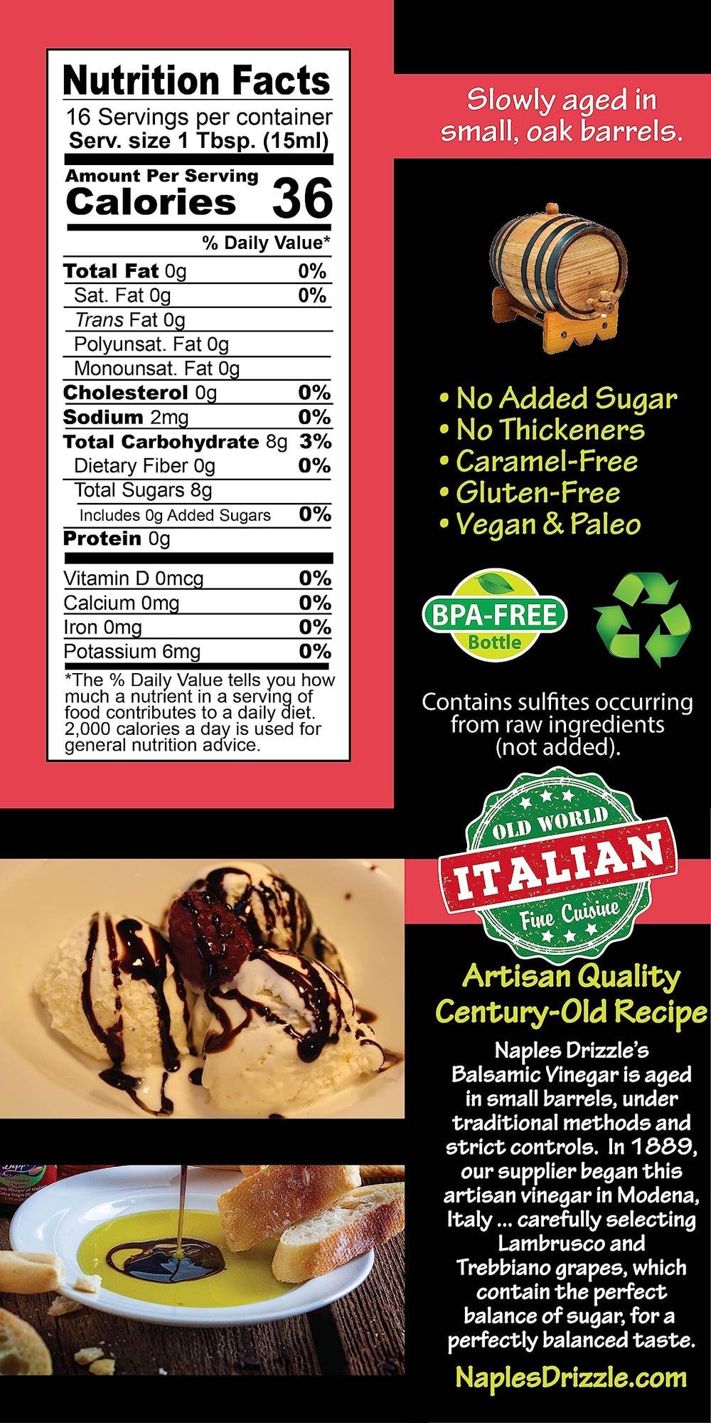 Naples Drizzle raspberry used as dessert garnish adding fruity finish and flair
