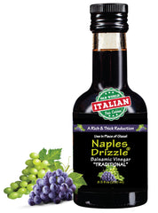 Naples Drizzle front bottle showing premium packaging and easy pouring benefit