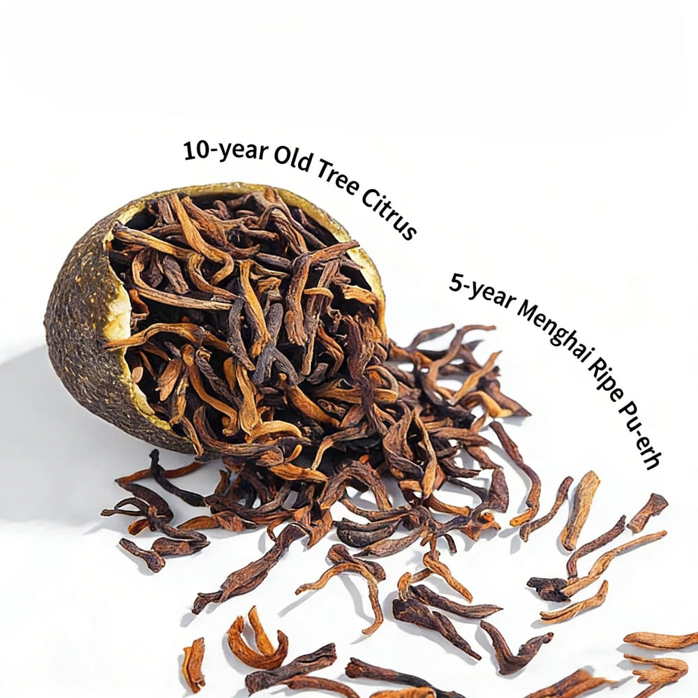 NASLAPH wet tea leaves after steep showing whole leaves and peel, proves multiple-infusion endurance