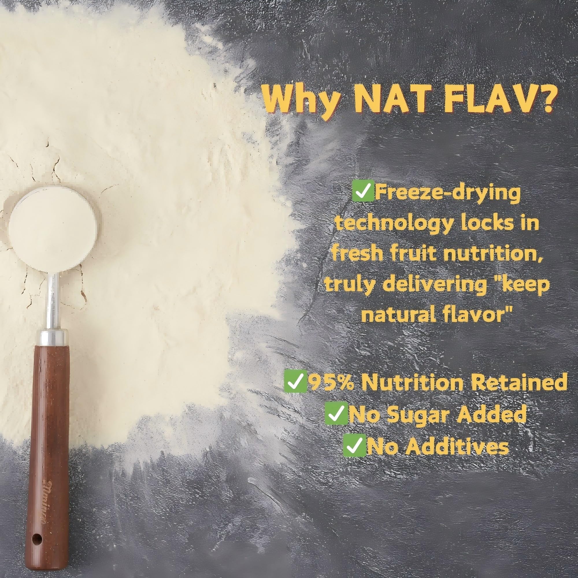 Nat Flav being stirred into a smoothie glass showing quick banana flavor boost