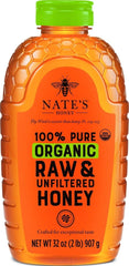 Nature Nate's front label showing organic 32oz and clean packaging benefit