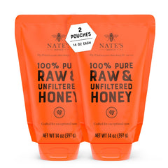 Nate's Honey front packaging showing pouch and two-pack convenience