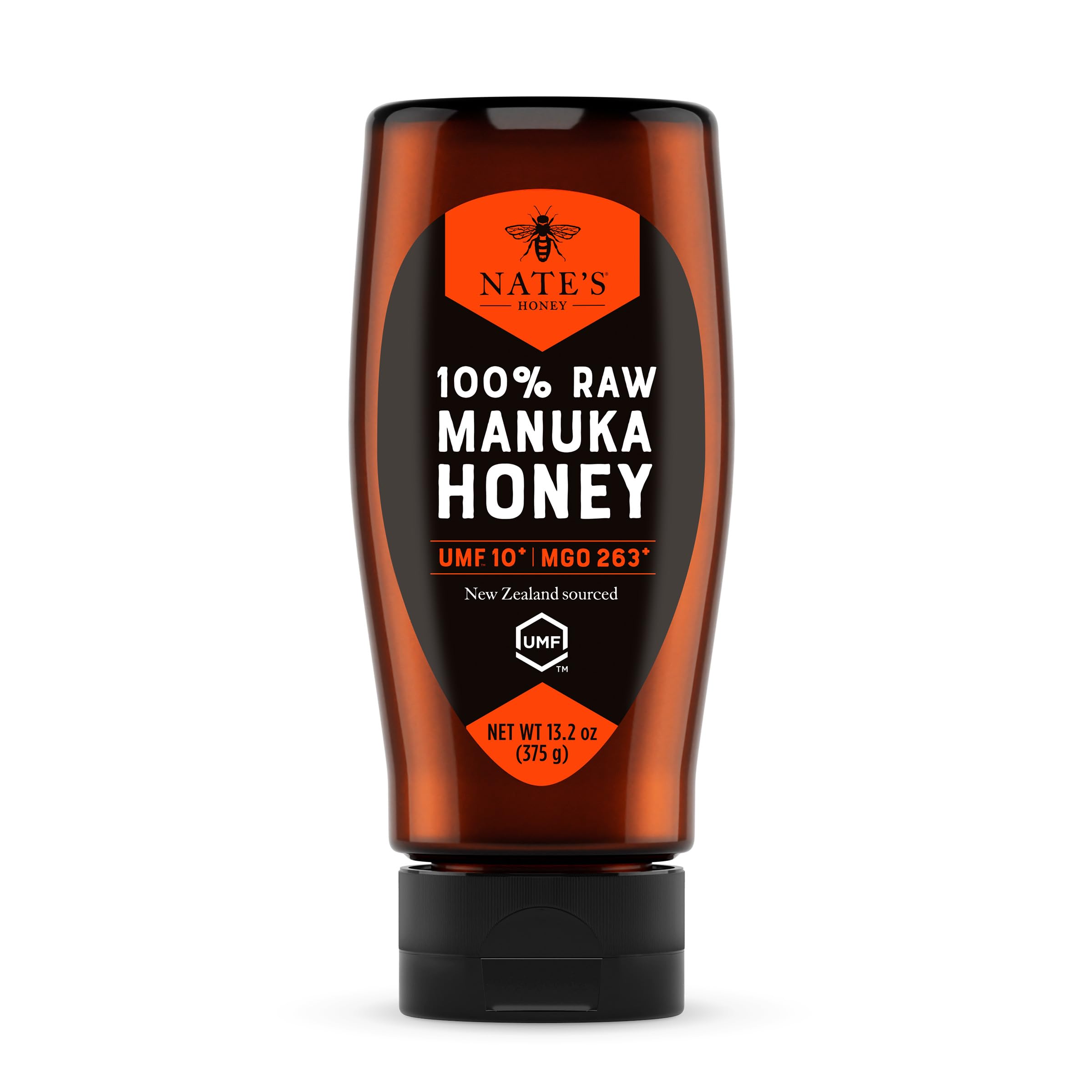 Nate's Honey front packaging showing bottle and UMF 10+ for confidence