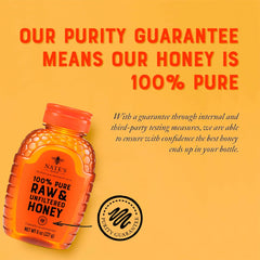 Macro view of Nature Nate's raw honey texture with visible pollen for authentic taste and quality