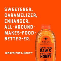 Nate's Honey squeeze cap closeup for controlled drizzle and mess-free use