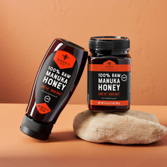 Nate's Honey close-up texture showing thick manuka consistency and rich color