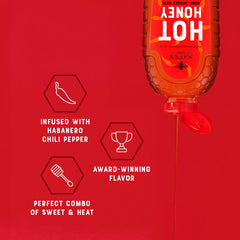 Nate's Honey drizzle texture detail showing smooth pour and glossy finish for topping dishes