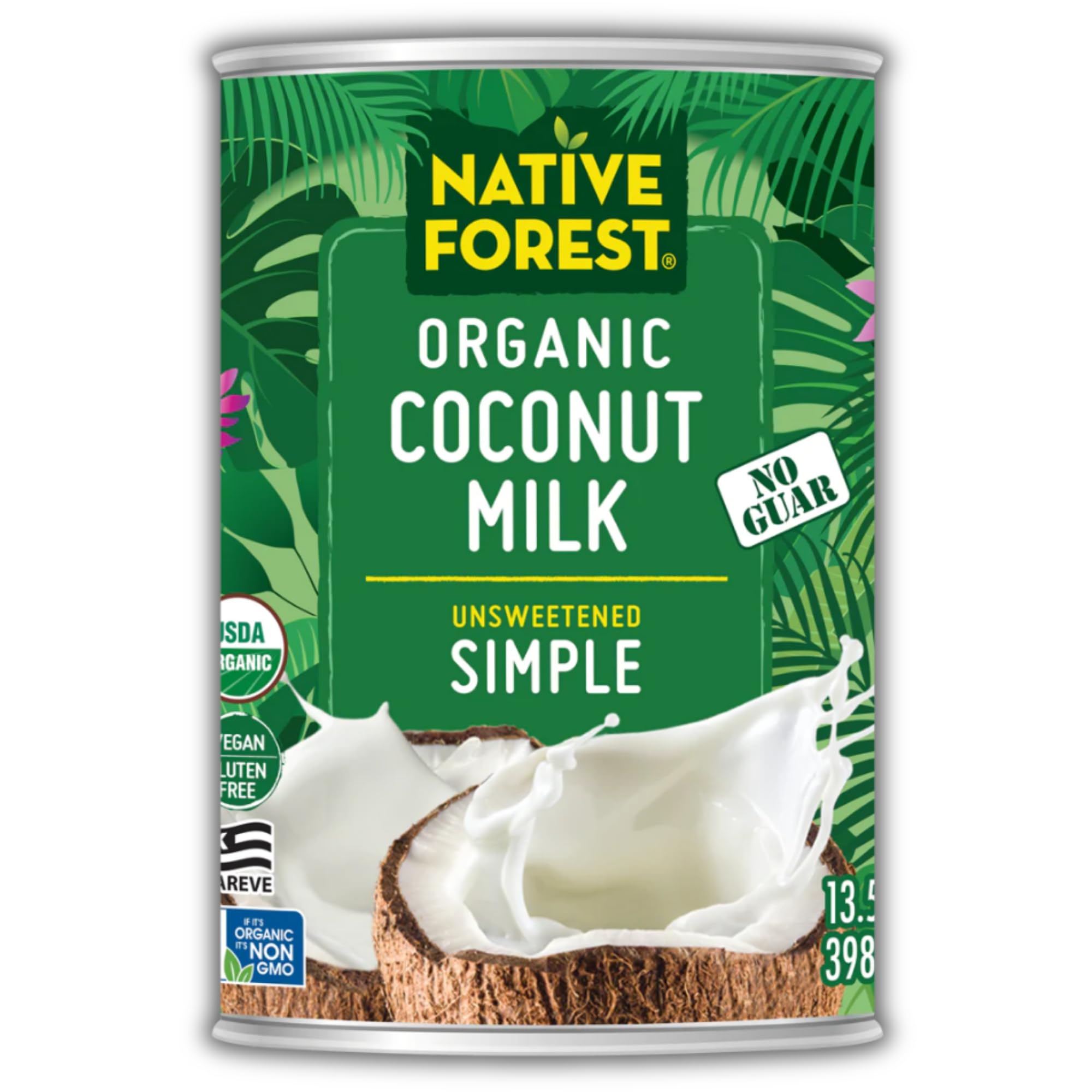 Native Forest front can showing label and organic benefit