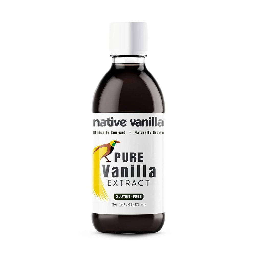 Native Vanilla front label showing 16 oz bottle and product clarity benefit