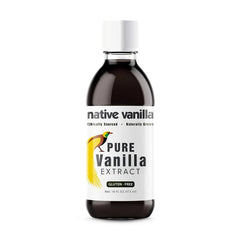 Native Vanilla front label showing 16 oz bottle and product clarity benefit