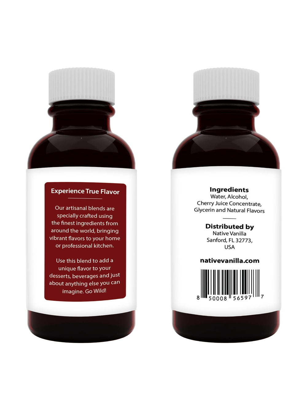 Native Vanilla label close-up highlighting ingredients and purity