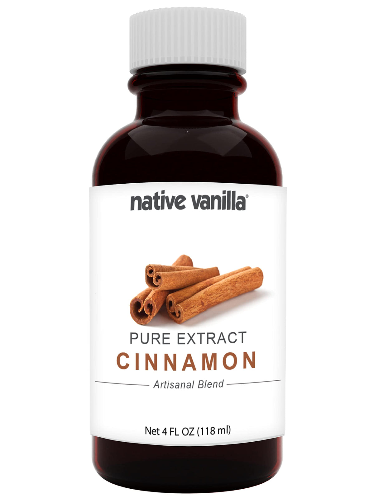 Native Vanilla cinnamon extract front bottle showcasing packaging and concentrated flavor