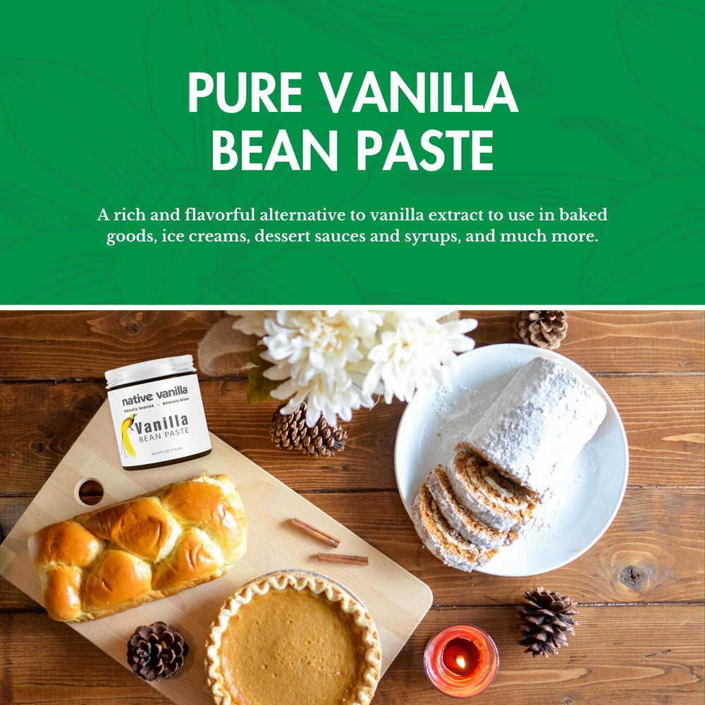 Native Vanilla open jar with visible bean specks highlighting authenticity