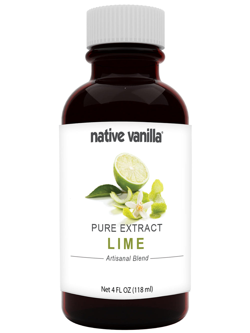 Native Vanilla front bottle showing bright lime extract for consistent flavor