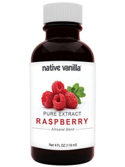 Native Vanilla front bottle showing clear raspberry extract benefits consistent flavor