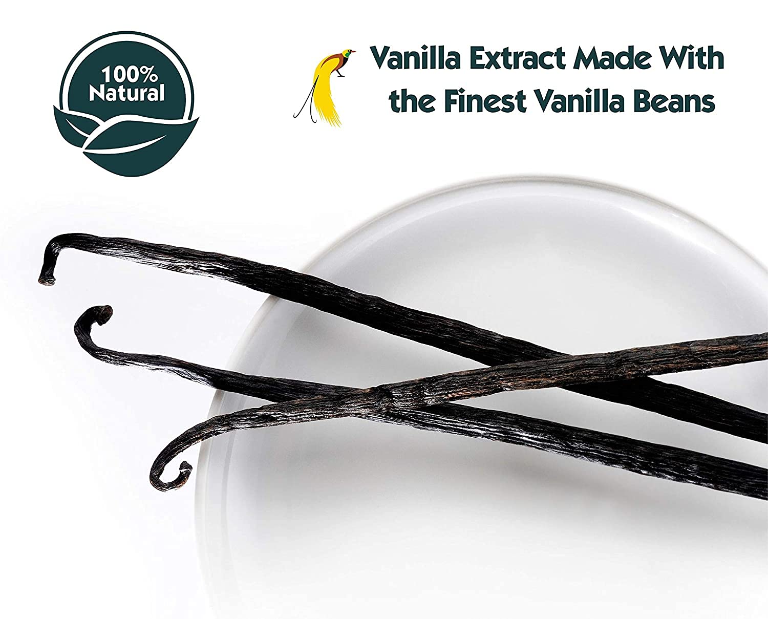 Native Vanilla bottle next to measuring cup showing 128oz scale and cost savings