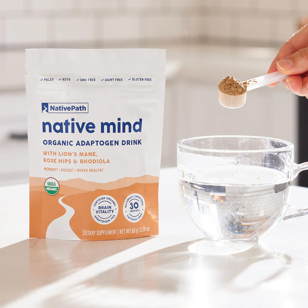 NativePath Native Mind in a morning routine setting with cup and notebook showing lifestyle convenience