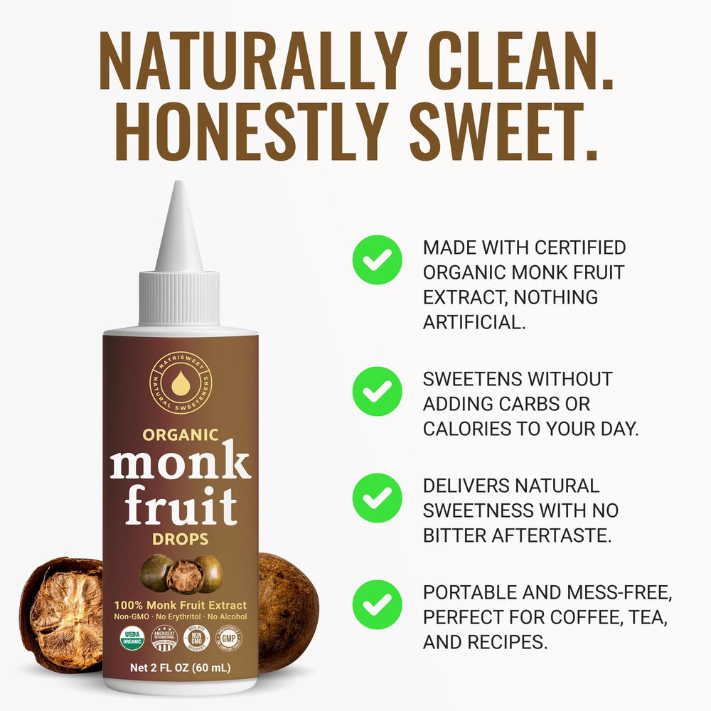 NatriSweet bottle beside baking ingredients illustrating use in recipes