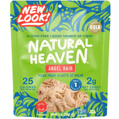 Natural Heaven front packaging showing angel hair hearts of palm and quick prep benefit
